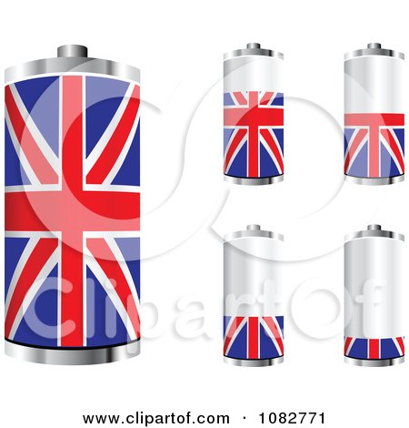 Clipart 3d UK Flag Batteries At Different Charge Levels - Royalty Free Vector Illustration by Andrei Marincas