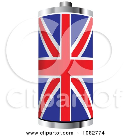 Clipart 3d UK Flag Battery - Royalty Free Vector Illustration by Andrei Marincas