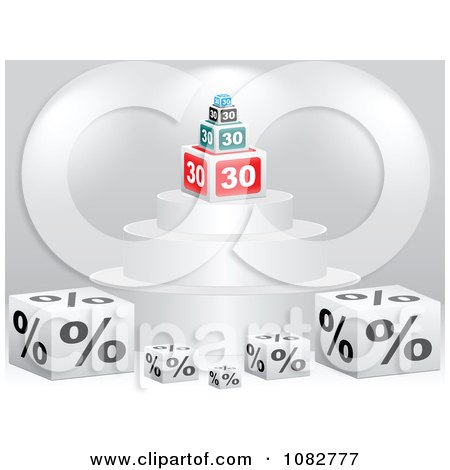 Clipart 3d Podium With Thirty Percent Discount Cubes - Royalty Free Vector Illustration by Andrei Marincas