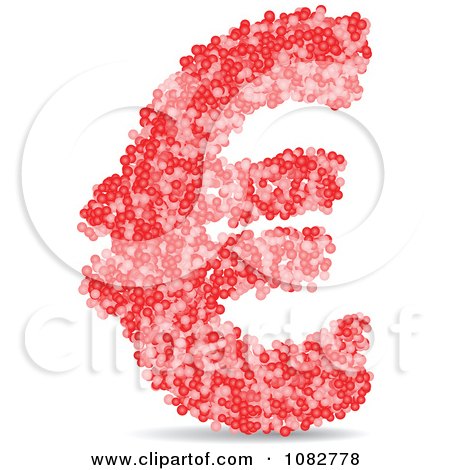 Clipart Red Euro Symbol Made Of Dots - Royalty Free Vector Illustration by Andrei Marincas