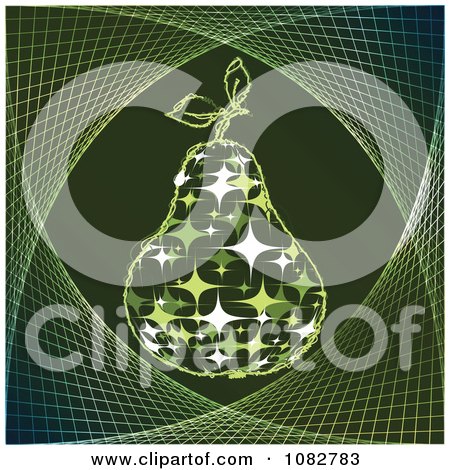 Clipart Green Sparkle Pear Background - Royalty Free Vector Illustration by Andrei Marincas