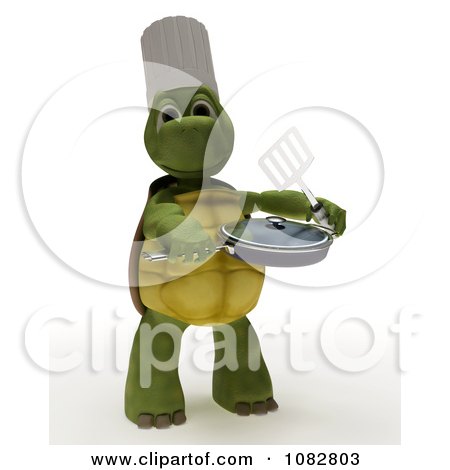 Clipart 3d Chef Tortoise Cooking - Royalty Free CGI Illustration by KJ Pargeter