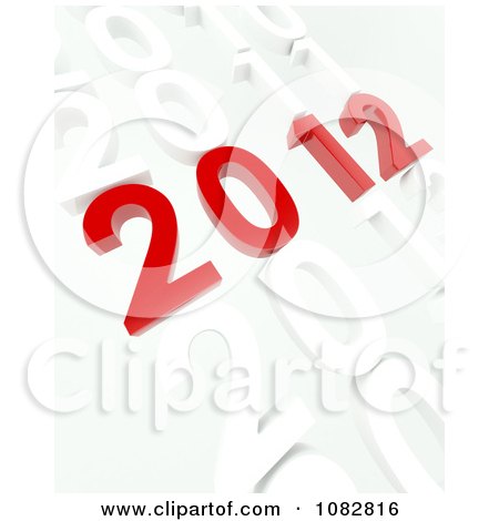 Clipart 3d 2012 In White Years - Royalty Free CGI Illustration by KJ Pargeter