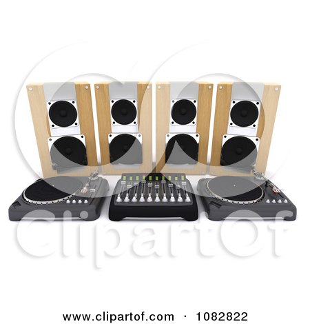 Clipart 3d Turntable And Dj Music Desk - Royalty Free CGI Illustration by KJ Pargeter