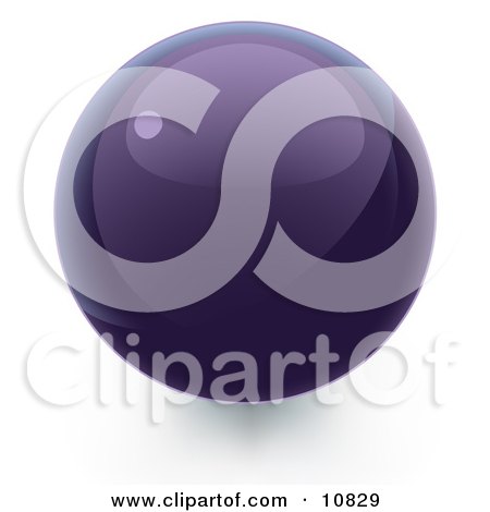 Clipart Illustration of a Purple 3D Sphere Internet Button by Leo Blanchette