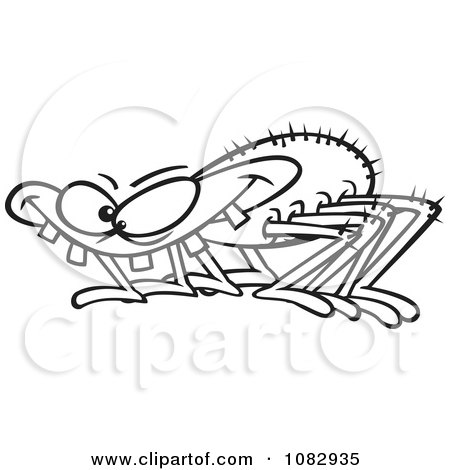 Clipart Outlined Toothy Spider - Royalty Free Vector Illustration by toonaday