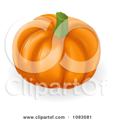 Clipart 3d Deep Ridged Pumpkin - Royalty Free Vector Illustration by AtStockIllustration