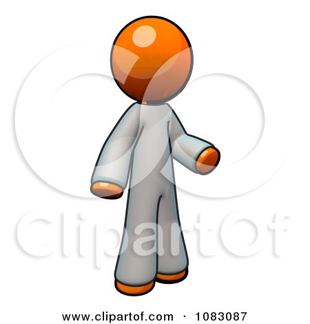 Clipart 3d Orange Man Doctor Wearing Coveralls - Royalty Free CGI Illustration by Leo Blanchette