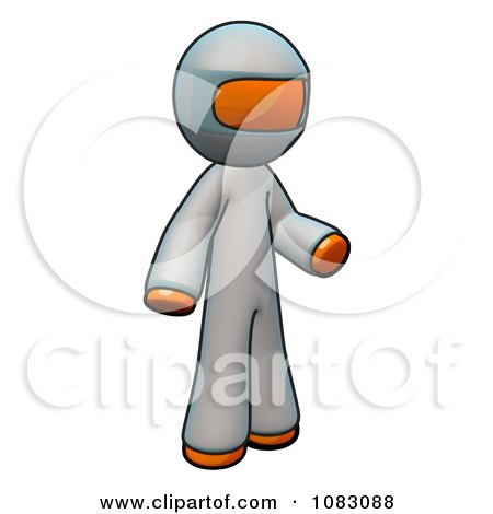 Clipart 3d Orange Man Doctor Wearing Complete Coveralls - Royalty Free CGI Illustration by Leo Blanchette