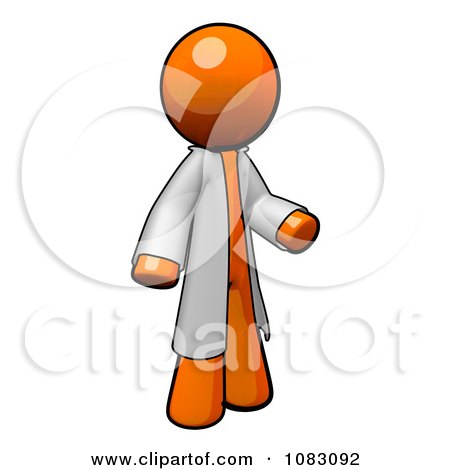Clipart 3d Orange Man Doctor Wearing A Jacket - Royalty Free CGI Illustration by Leo Blanchette
