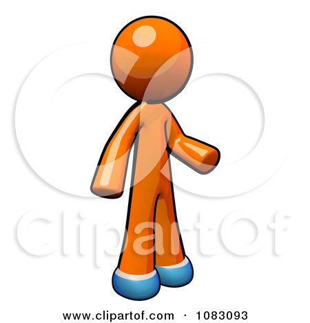 Clipart 3d Orange Man Doctor Wearing Shoe Covers - Royalty Free CGI Illustration by Leo Blanchette