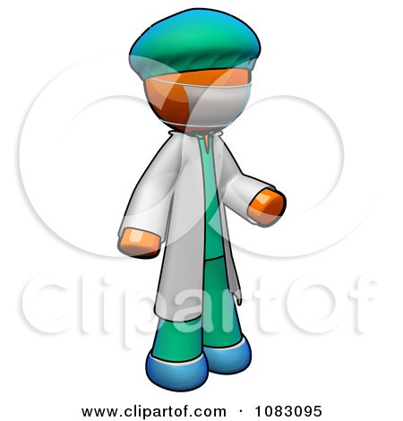 Clipart 3d Orange Man Surgeon Doctor - Royalty Free CGI Illustration by Leo Blanchette