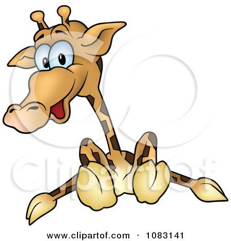 Clipart Happy Giraffe Sitting - Royalty Free Vector Illustration by dero