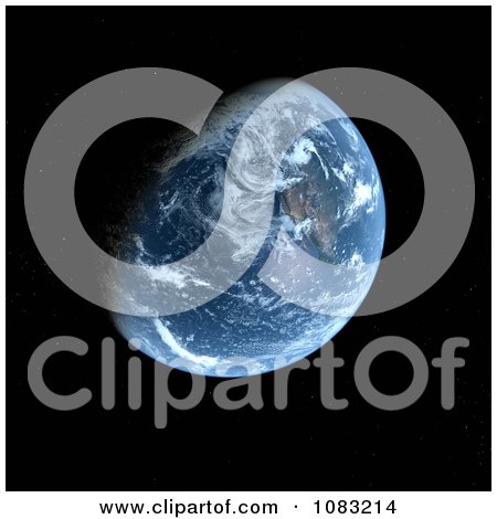 Clipart 3d Planet Earth Against Black Space - Royalty Free CGI Illustration by chrisroll