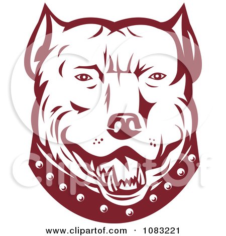 Clipart Red And White Bulldog Face - Royalty Free Vector Illustration by patrimonio