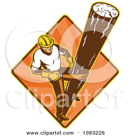 Clipart Retro Powerline Technician Linesman Climing A Pole - Royalty Free Vector Illustration by patrimonio