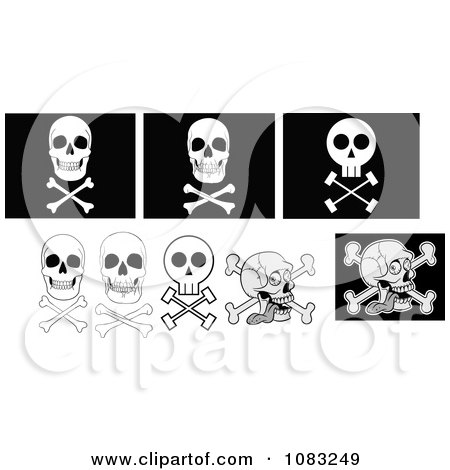 Clipart Jolly Roger Skulls And Crossbones - Royalty Free Vector Illustration by Frisko