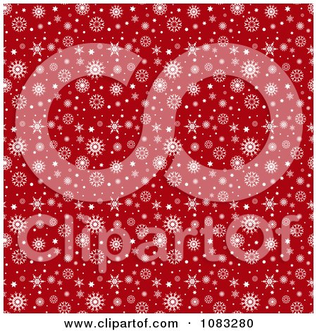 Clipart Seamless Red Christmas Snowflake Background - Royalty Free Vector Illustration by KJ Pargeter