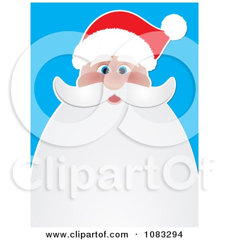 Clipart Santa Background With Beard Copyspace - Royalty Free Vector Illustration by KJ Pargeter