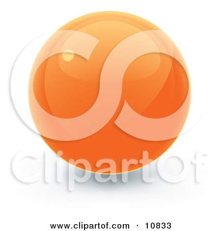 Clipart Illustration of an Orange 3D Sphere Internet Button by Leo Blanchette
