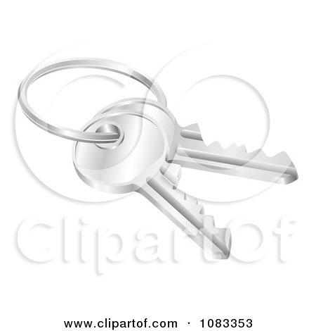 Clipart 3d Silver Keys On A Ring - Royalty Free Vector Illustration by AtStockIllustration