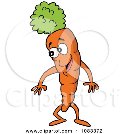 Clipart Happy Carrot Character - Royalty Free Vector Illustration by LaffToon