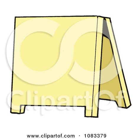 Clipart Blank Yellow Sidewalk Sign - Royalty Free Vector Illustration by LaffToon