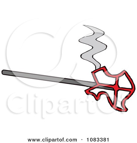 Clipart Hot Texas Shaped Branding Iron - Royalty Free Vector Illustration by LaffToon