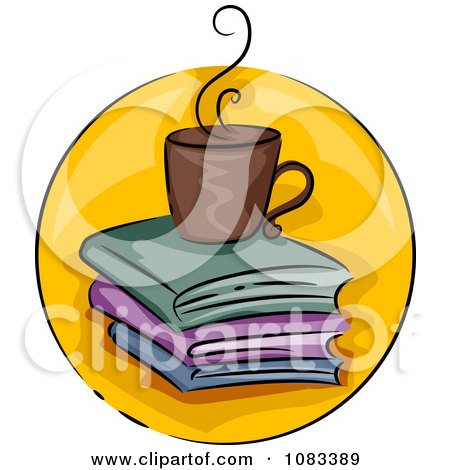 Clipart Coffee And Books Icon - Royalty Free Vector Illustration by BNP Design Studio