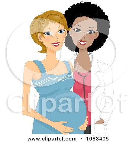 Clipart Black Doctor With A Pregnant Woman - Royalty Free Vector  Illustration by BNP Design Studio #1083405