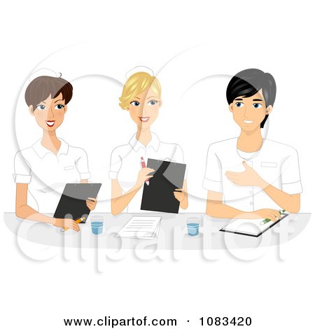 Clipart Nurses In A Meeting - Royalty Free Vector Illustration by BNP Design Studio