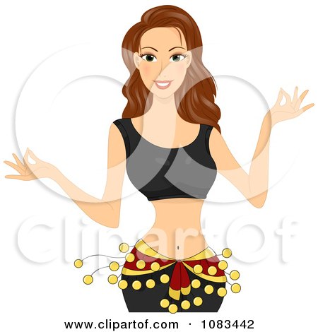 Clipart Brunette Belly Dancer - Royalty Free Vector Illustration by BNP Design Studio