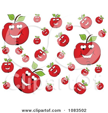 Clipart Background Of Juicey Red Apples - Royalty Free Vector Illustration by Andrei Marincas