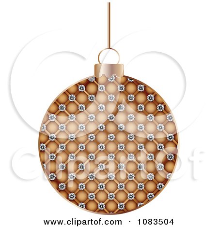 Clipart Bronze Patterned Christmas Ornament - Royalty Free Vector Illustration by Andrei Marincas