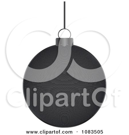 Clipart Black Carbon Fiber Patterned Christmas Ornament - Royalty Free Vector Illustration by Andrei Marincas