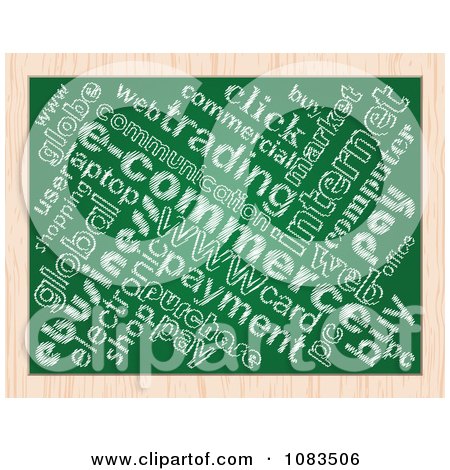 Clipart Commerce Word Collage Chalkboard Drawing - Royalty Free Vector Illustration by Andrei Marincas