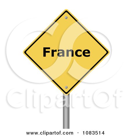 Clipart 3d France Yellow Warning Sign - Royalty Free CGI Illustration by oboy