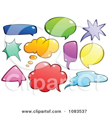 Clipart Colorful Chat Bubbles - Royalty Free Vector Illustration by yayayoyo