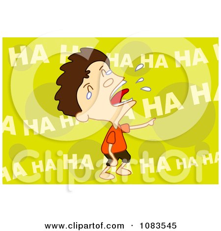 Clipart Boy Laughing So Hard Hes Crying Over Green - Royalty Free Vector Illustration by mayawizard101