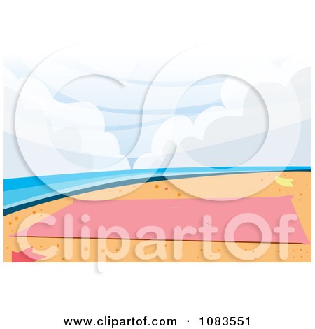 Clipart Pink Towel On A Beach - Royalty Free Vector Illustration by mayawizard101