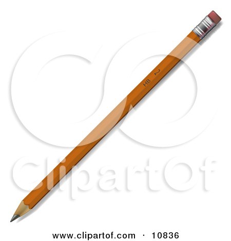 Yellow No 2 Pencil With an Eraser Clipart Illustration by Leo Blanchette