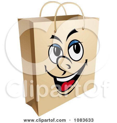 Clipart Shopping Bag Character - Royalty Free Vector Illustration by Vector Tradition SM