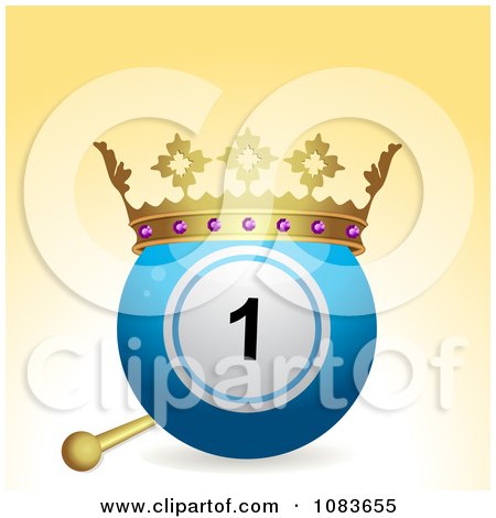 Clipart 3d Crowned Bingo Or Lottery Ball - Royalty Free Vector Illustration by elaineitalia