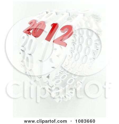 Clipart 3d Red 2012 Year In A Circle Of White Years - Royalty Free CGI Illustration by KJ Pargeter