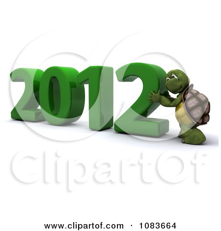 Clipart 3d Tortoise Assembling New Year 2012 - Royalty Free CGI Illustration by KJ Pargeter