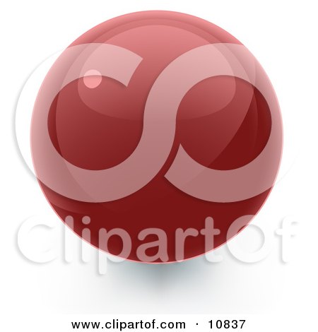 Clipart Illustration of a Red 3D Sphere Internet Button by Leo Blanchette