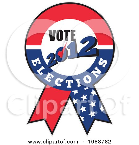 Clipart Vote 2012 Presidential Election American Flag Ribbon - Royalty Free Vector Illustration by patrimonio