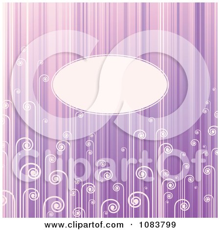 Clipart Light Purple Stripe And Swirl Background With Copyspace - Royalty Free Vector Illustration by elena
