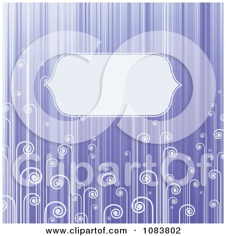 Clipart Violet Stripe And Swirl Background With Copyspace - Royalty Free Vector Illustration by elena