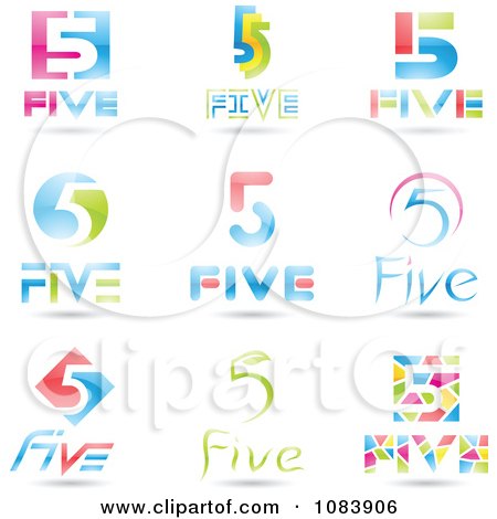 Clipart 3d Number Five Logos - Royalty Free Vector Illustration by cidepix